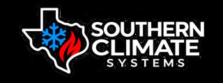 Southern Climate Systems logo featuring Texas state outline with snowflake and flame symbols